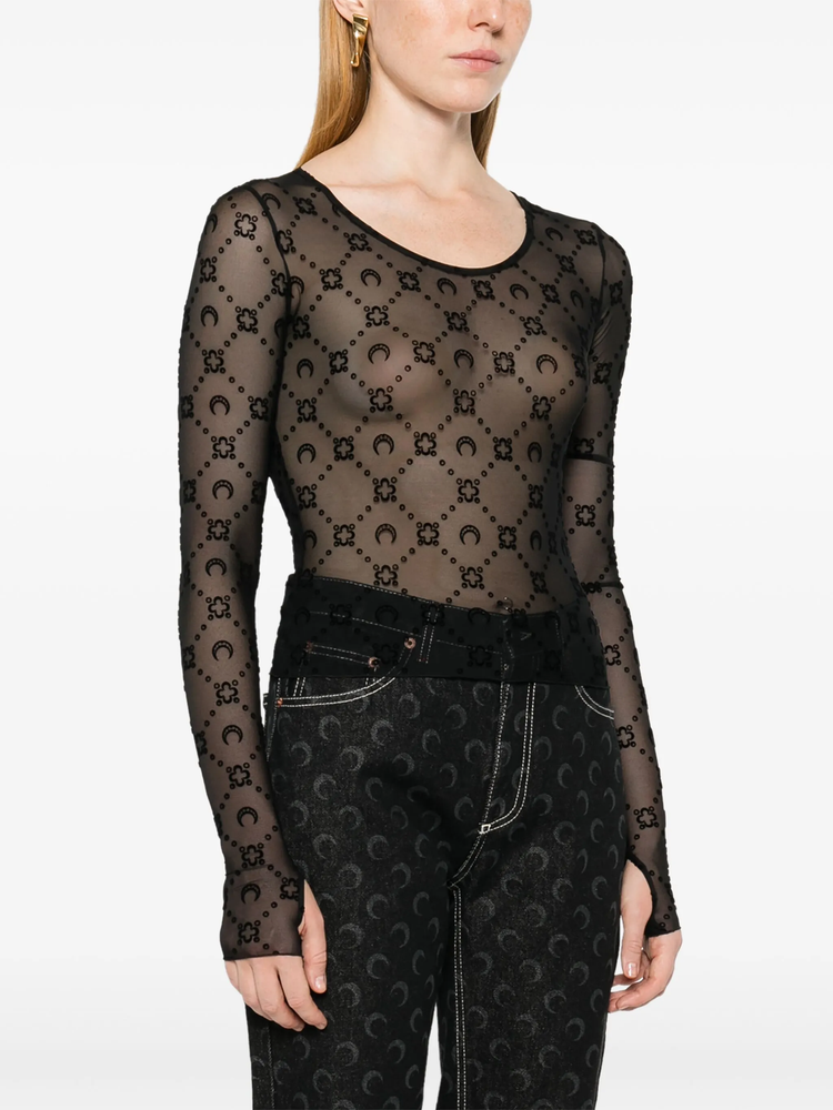 Moonogram mesh top
