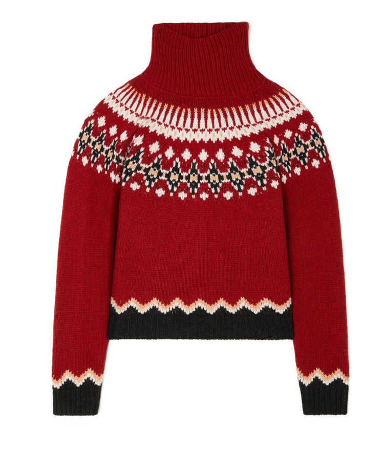 SWEET WINTER TURTLENECK CAMEL/MULTICOLOR