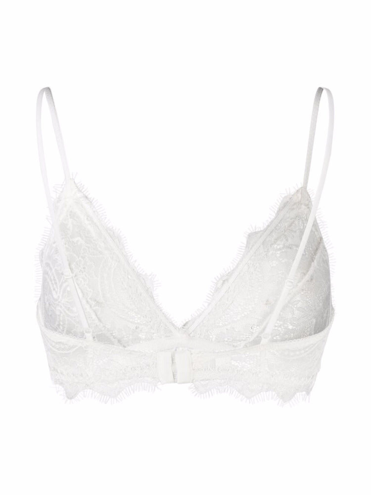 LACE BRA WITH TRIM - IVORY