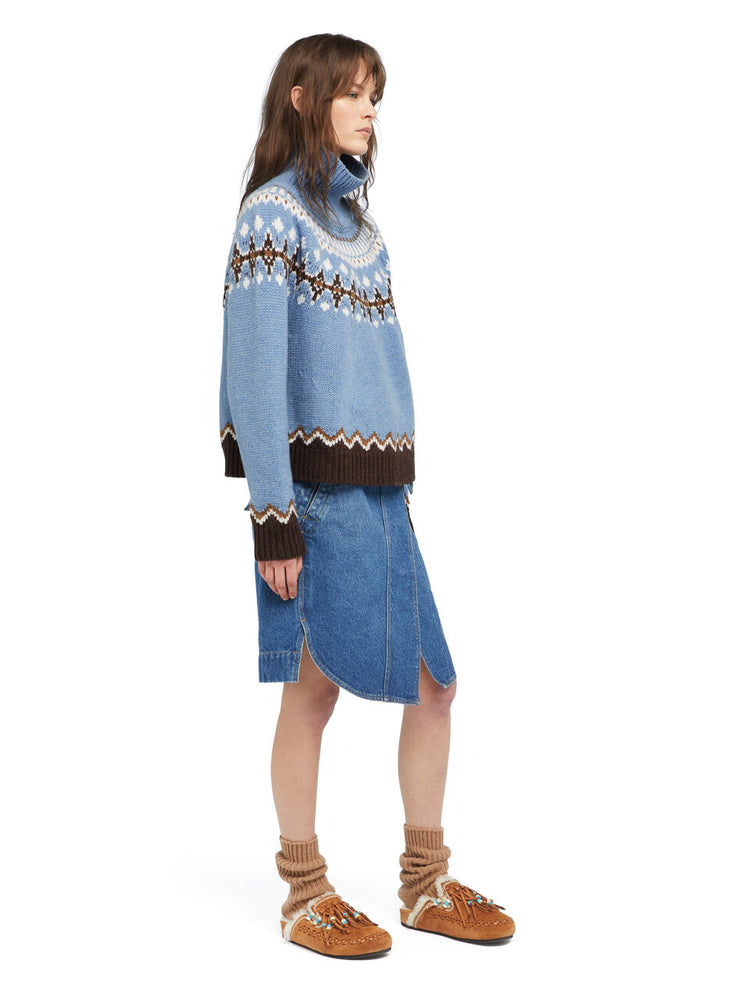 SWEET WINTER TURTLENECK CAMEL/MULTICOLOR