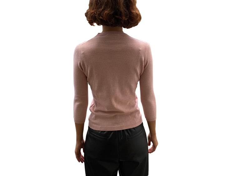 LA ROSE maglia 3/4 cashmere azzurro