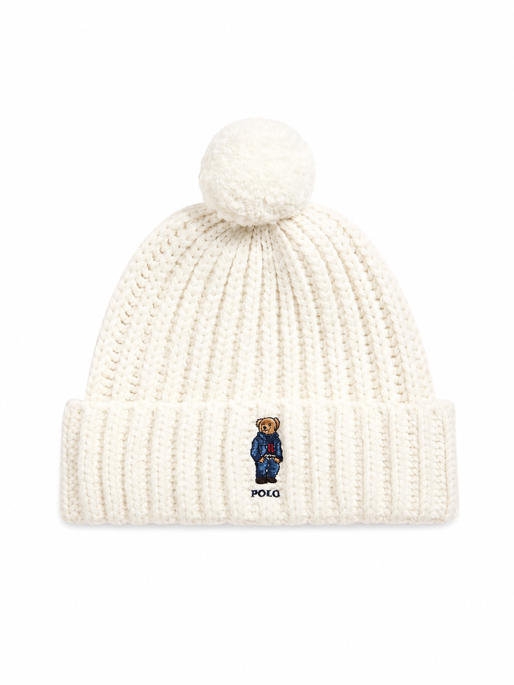 RWS WOOL RECYC NYLN-POM DNM BEAR BEANIE