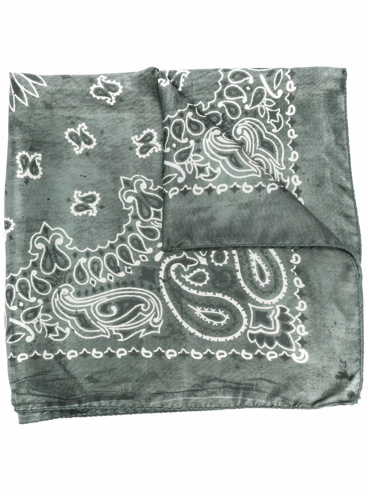 GOLDEN FOULARD PAISLEY PRINT SILK