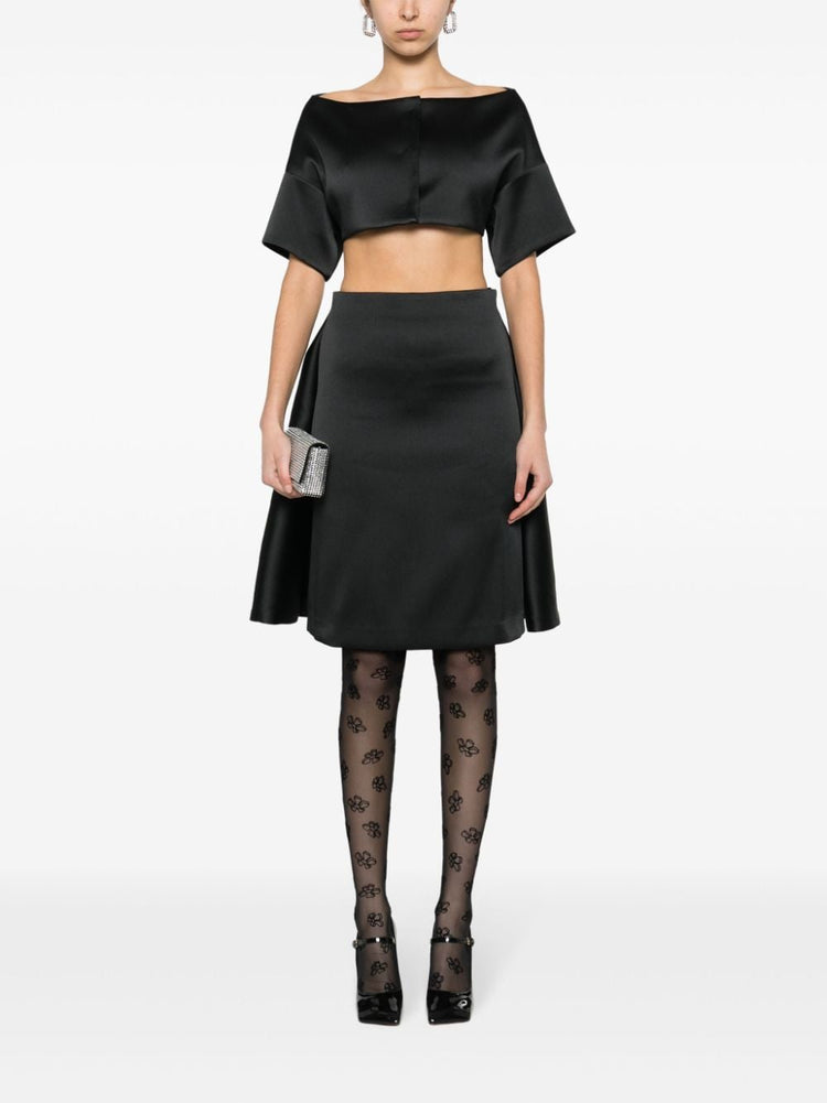 layered detail midi skirt