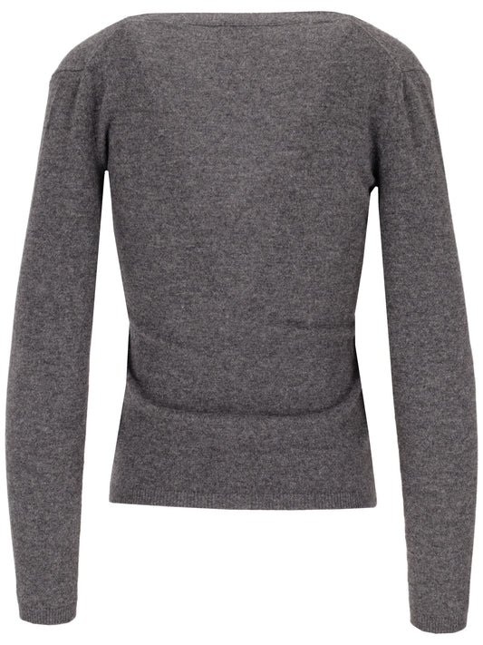 LA ROSE cashmere crop v-neck cardigan