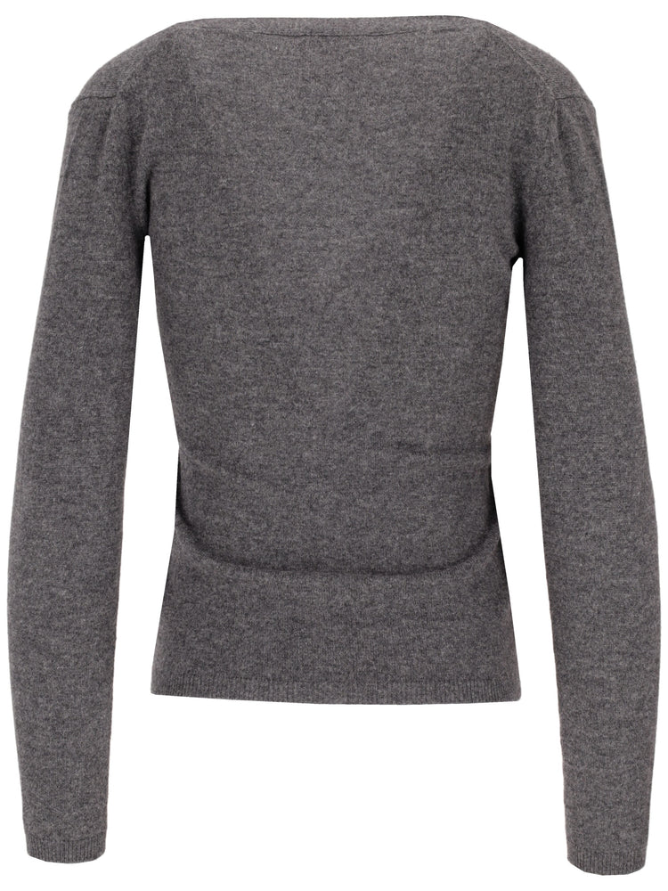LA ROSE cashmere crop v-neck cardigan