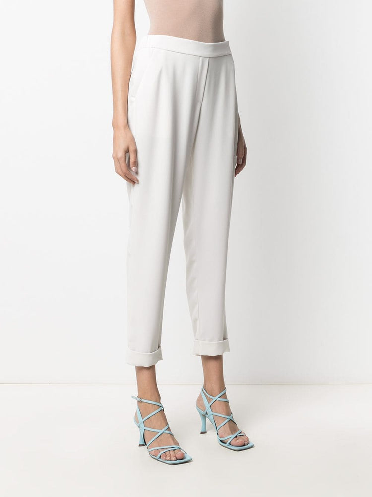 mid-rise tapered-leg trousers