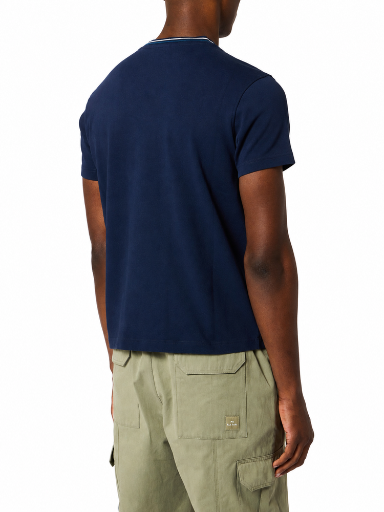 MENS TSHIRT PS LOGO ZEBRA RINGER