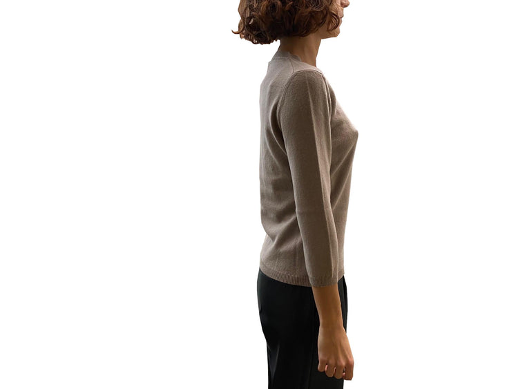 LA ROSE maglia 3/4 cashmere ocra