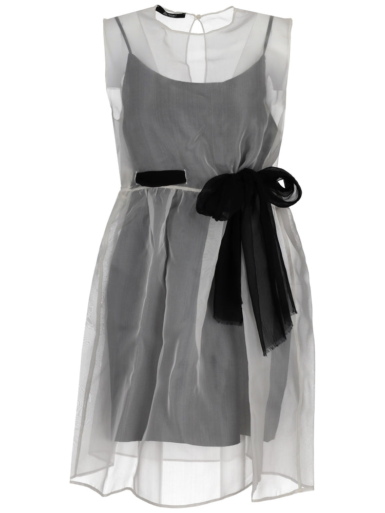 LA ROSE vestito con sottoveste bianco