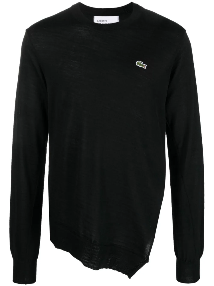 x Lacoste asymmetric wool jumper