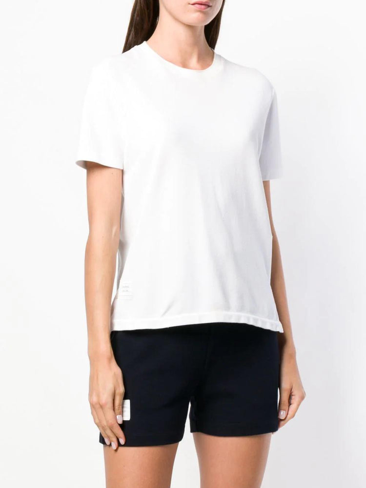 RELAXED FIT SHORT SLEEVE TEE W/ CENTER BACK RWB STRIPE IN CLASSIC PIQUE