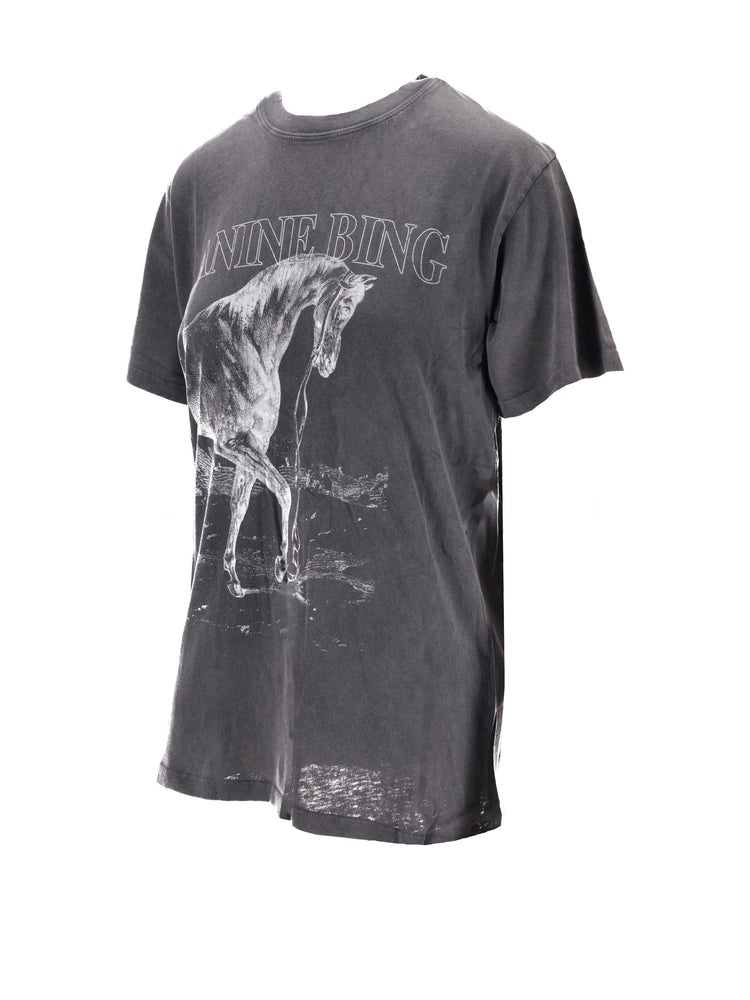 LILI TEE HORSE - WASHED BLACK