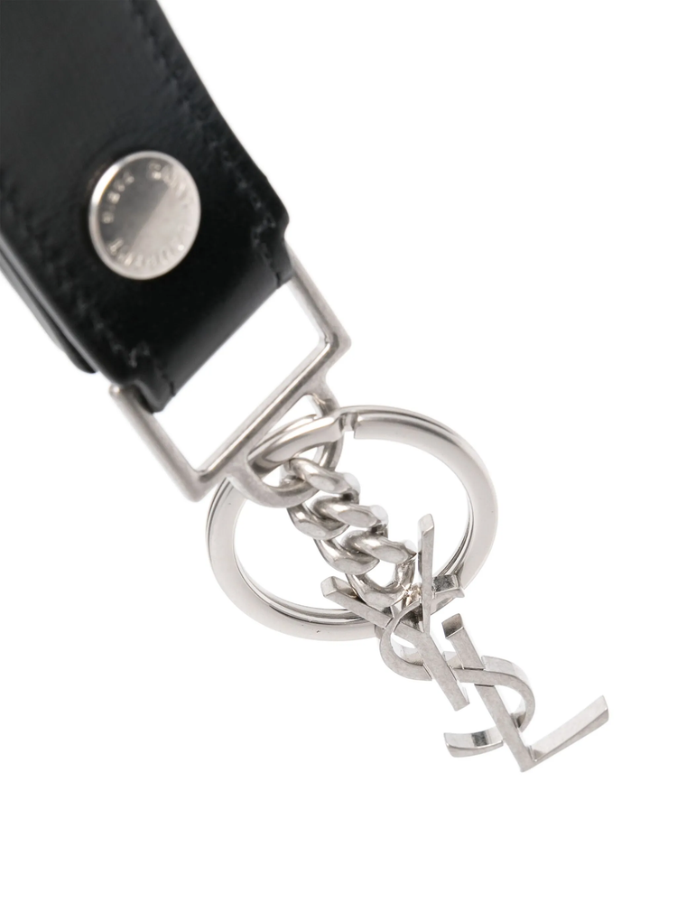 monogram leather keyring