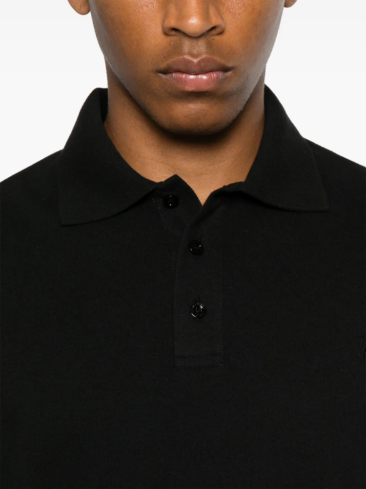 Cassandre-embroidered piqué polo shirt