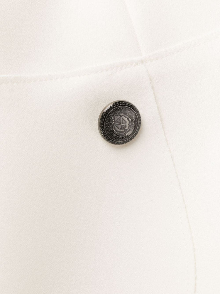 pressed-crease high-waisted trousers