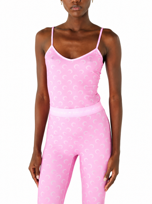 MOON PRINTED JERSEY STRAPS TOP