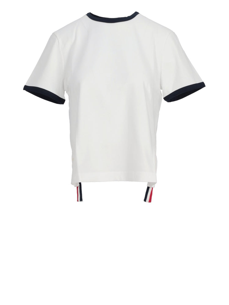 RWB-stripe logo-patch T-shirt