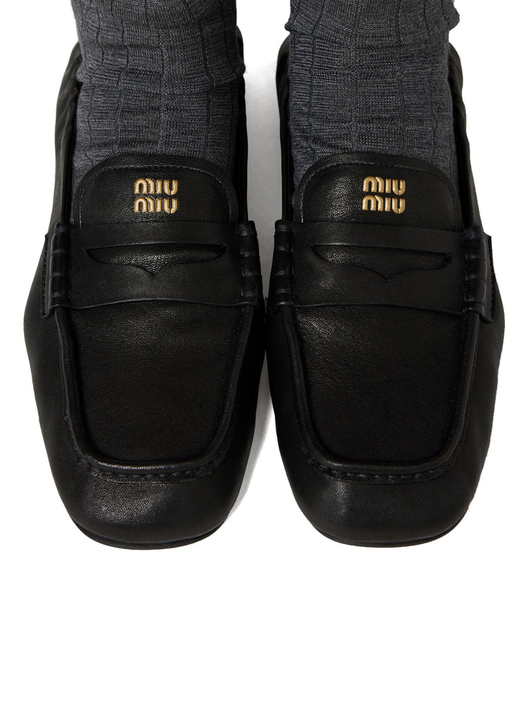 ruches nappa leather loafers