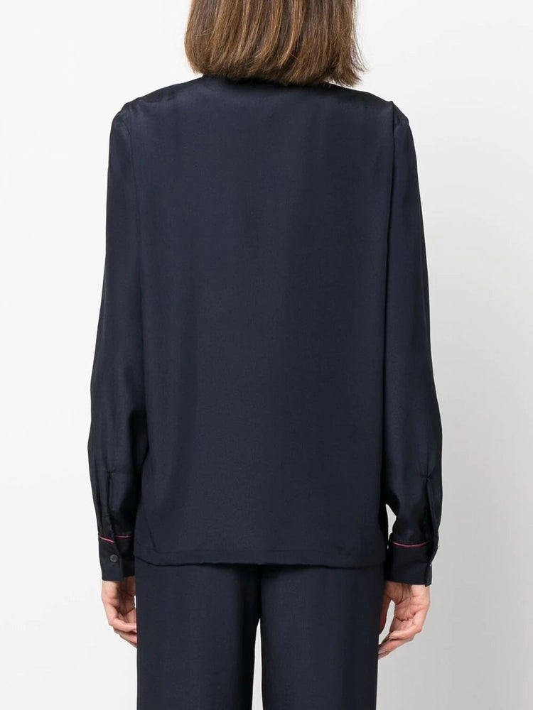 PAROSH seam-detail button-up shirt