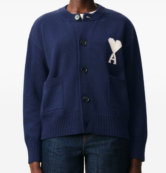 CARDIGAN COL ROND AVEC AMI DE COEUR CONTRASTE