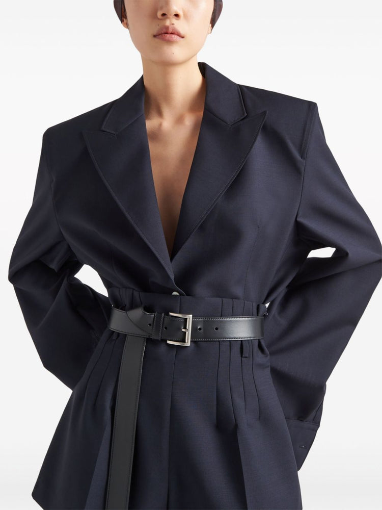 single-breasted mohair shirt jacket