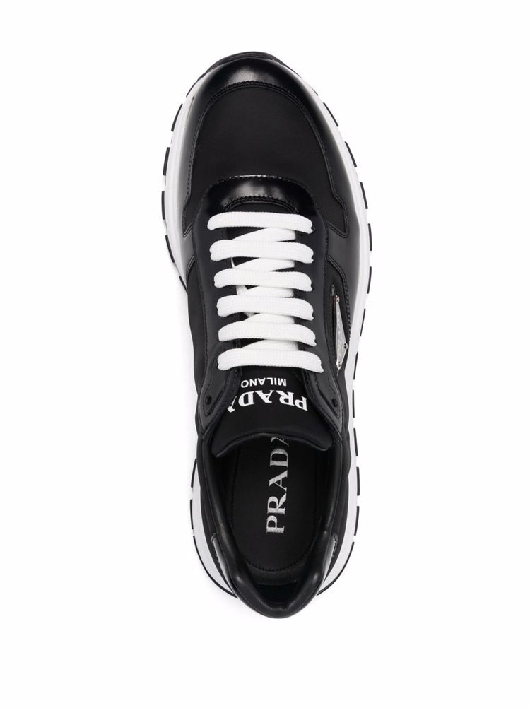 Re-Nylon Triangle-logo low-top sneakers