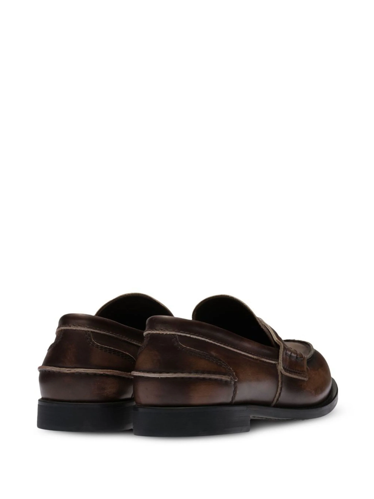 MIU MIU logo-plaque leather loafers