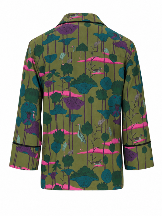 LAURA URBINATI 3/4 sleeves pajama shirt green