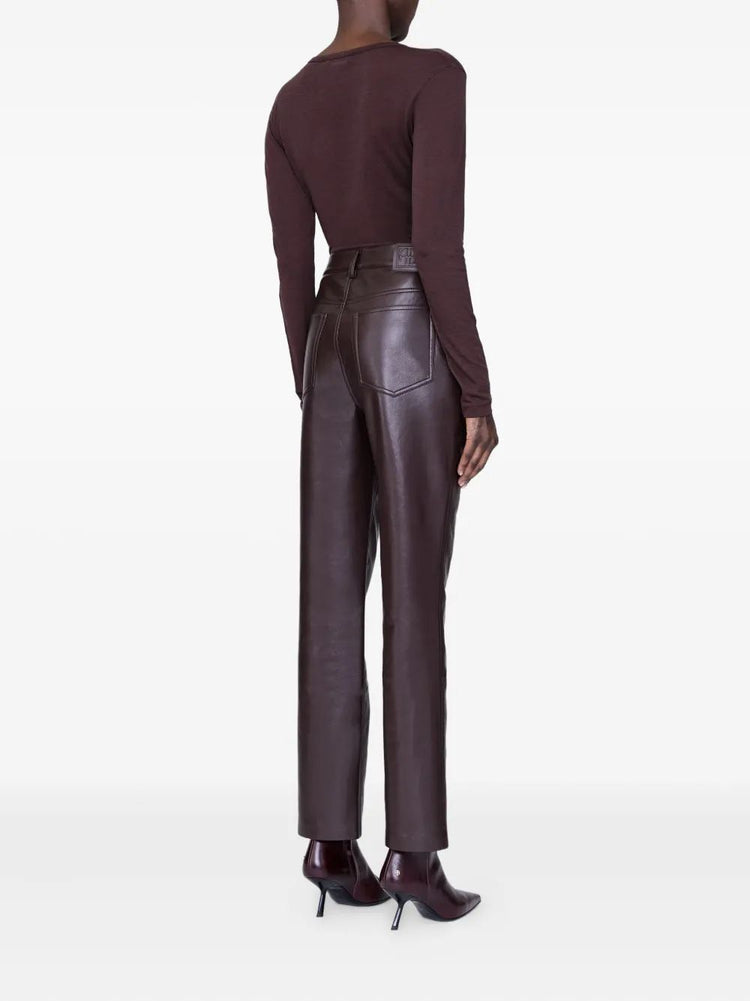 SYLVIE LONG SLEEVE TEE - DARK BROWN