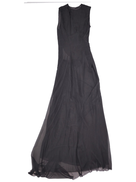 Leah long asymmetric sleeveless dress