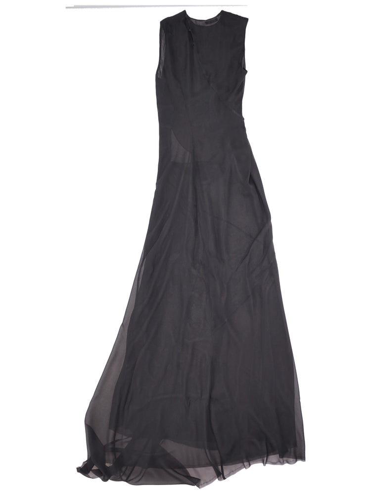 Leah long asymmetric sleeveless dress