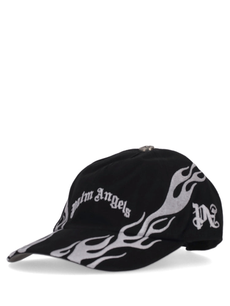 CURVED LOGO FLAMES CAP BLACK - LIGHT GRE