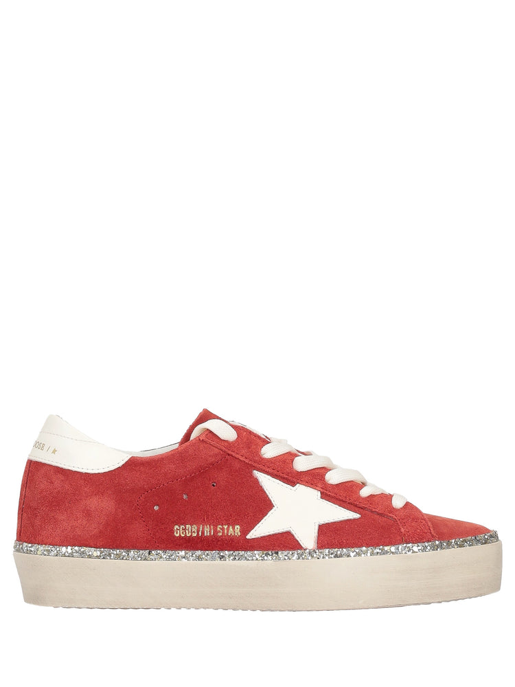 HI STAR SUEDE UPPER LEATHER STAR AND HEEL WITH GLITTER FOXING