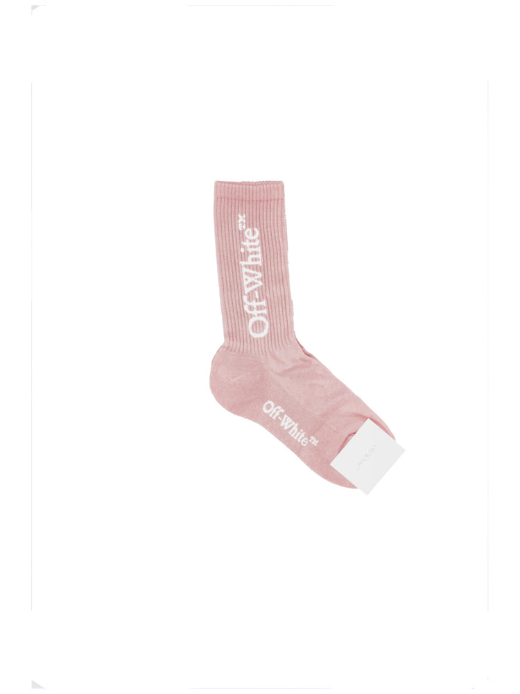 MID BOOKISH CALF SOCKS PINK - WHITE