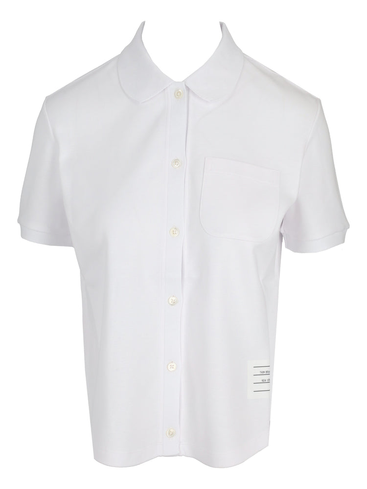 SS ROUND COLLAR RIB CUFF BUTTON DOWN SHIRT IN COTTON MILANO