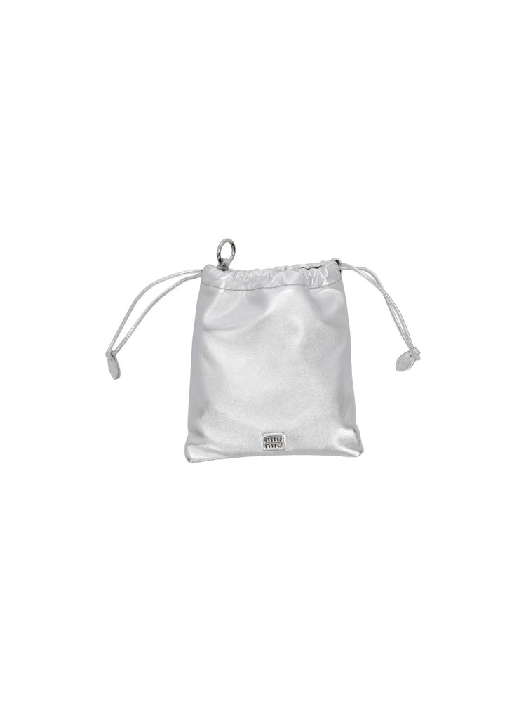metallic leather pouch