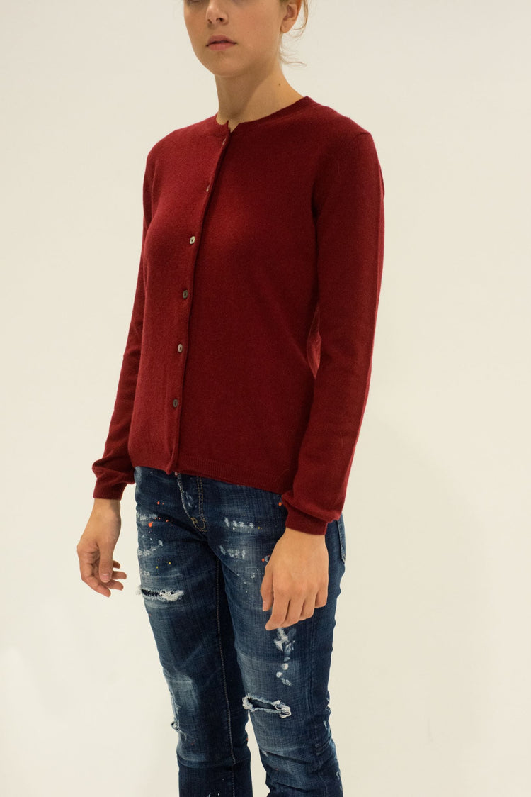 LA ROSE cardigan cashmere bordeaux