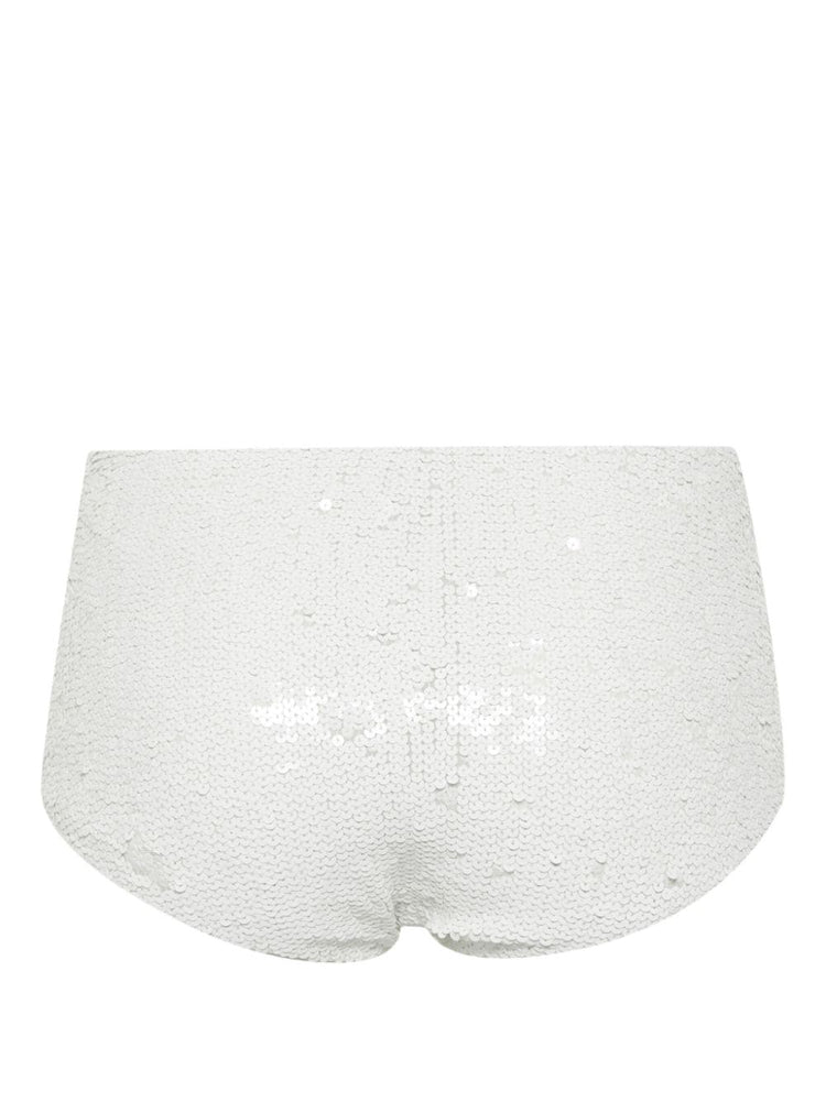 sequined high-waisted bikini bottoms