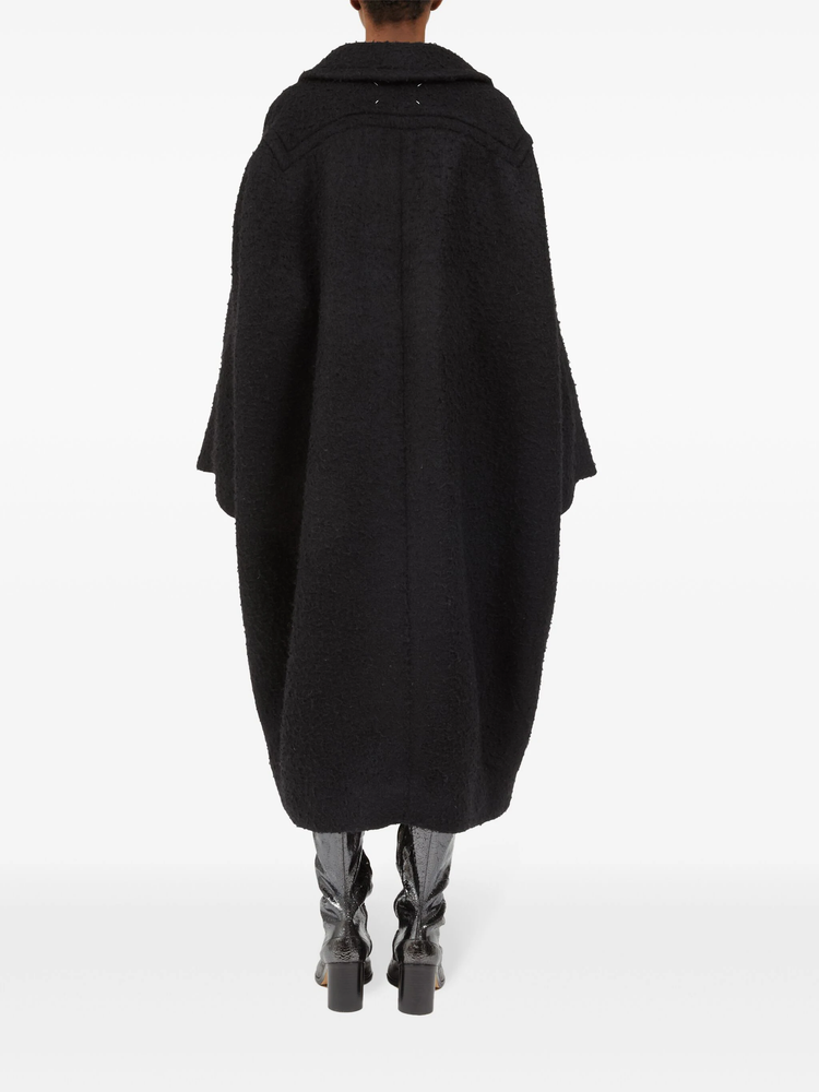 oversized effect bouclé mohair coat