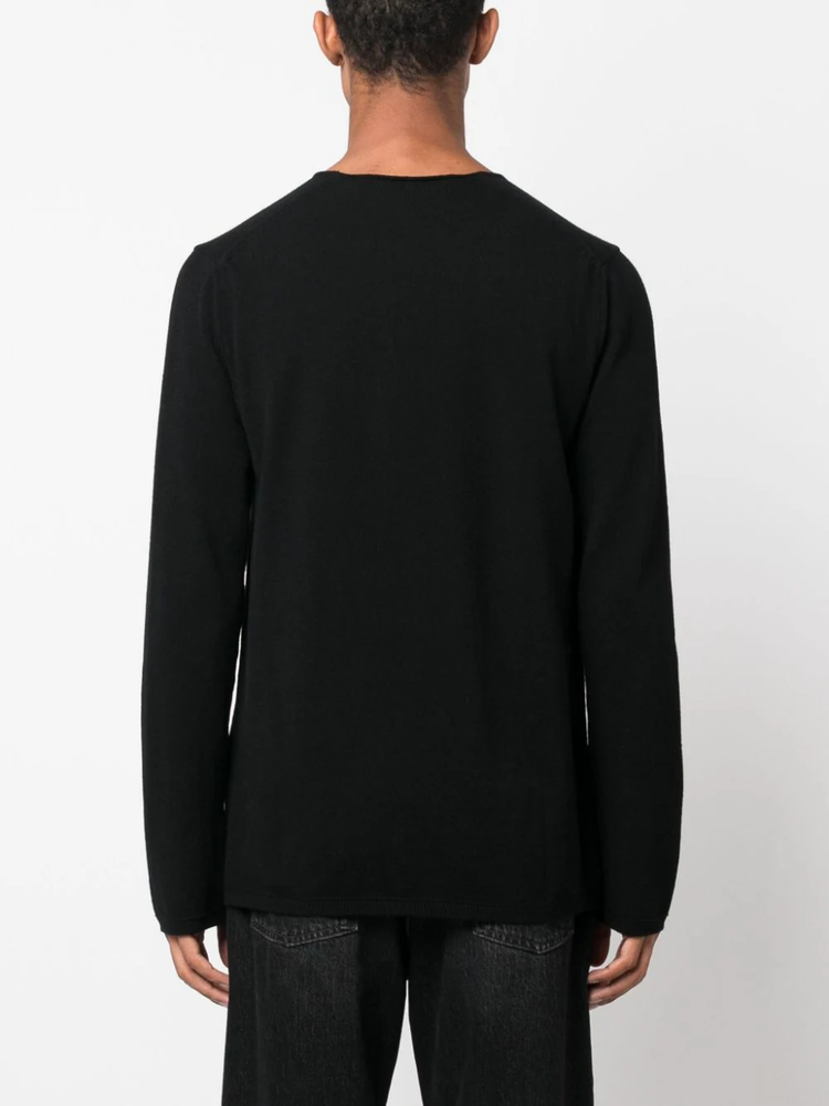 logo-patch wool jumper