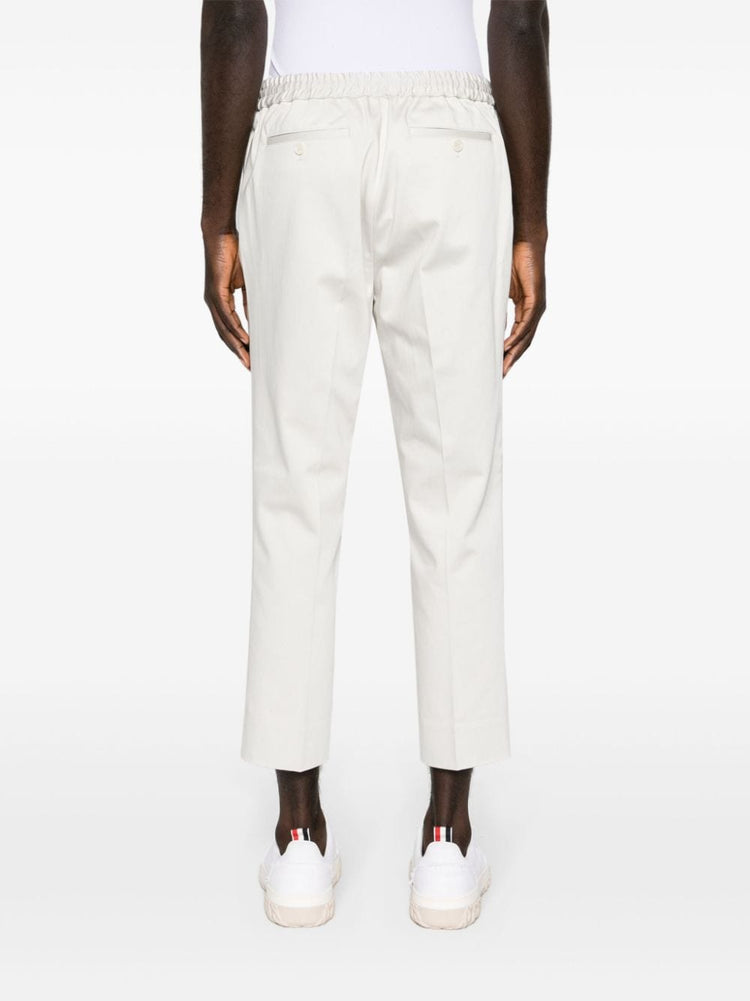 elasticated-waist cropped trousers