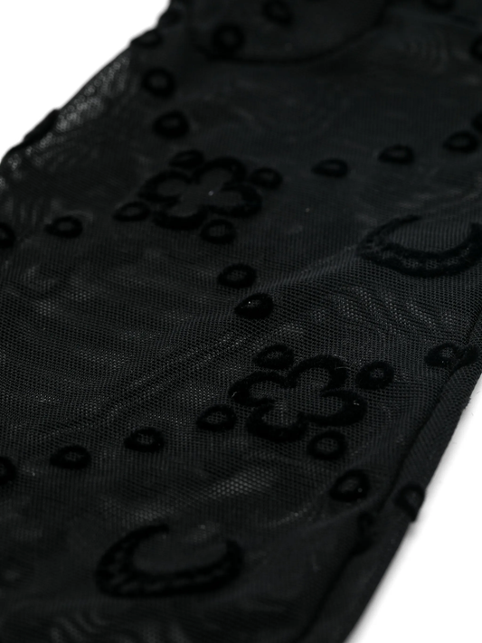 MOONOGRAM MESH FLOCK SHORT GLOVES