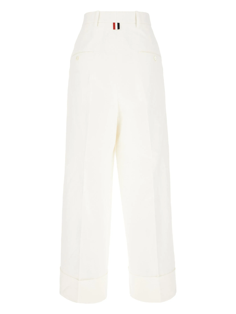 high-waisted trousers