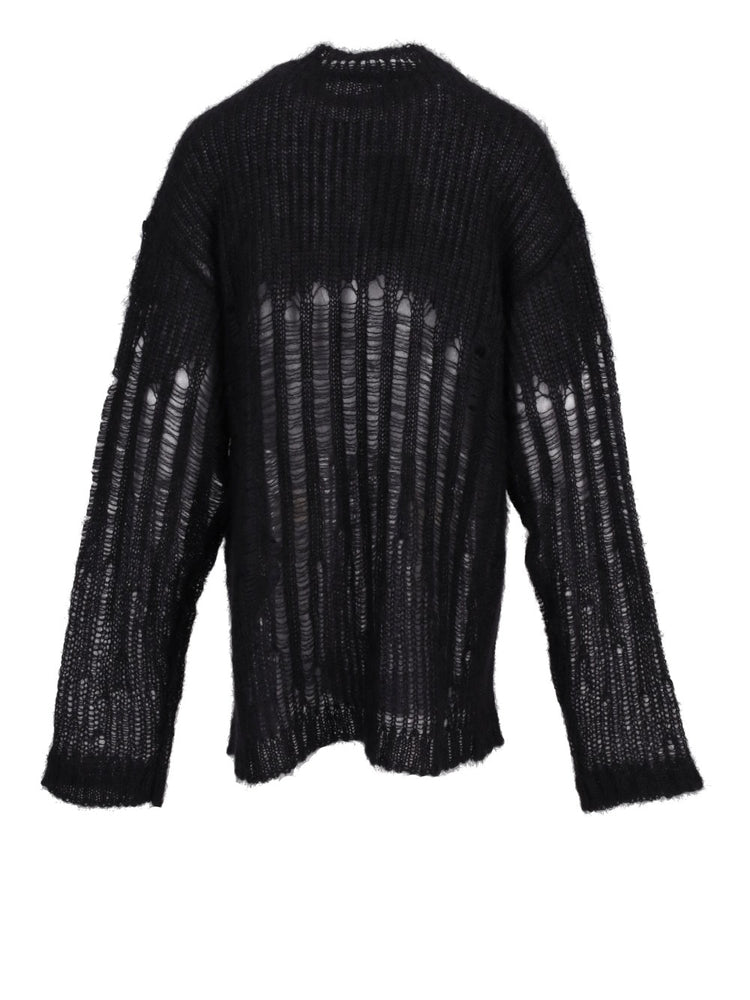 RIGMOR OVERSIZE JUMPER DEGRADE' BRUSHED MOHAIR SIL