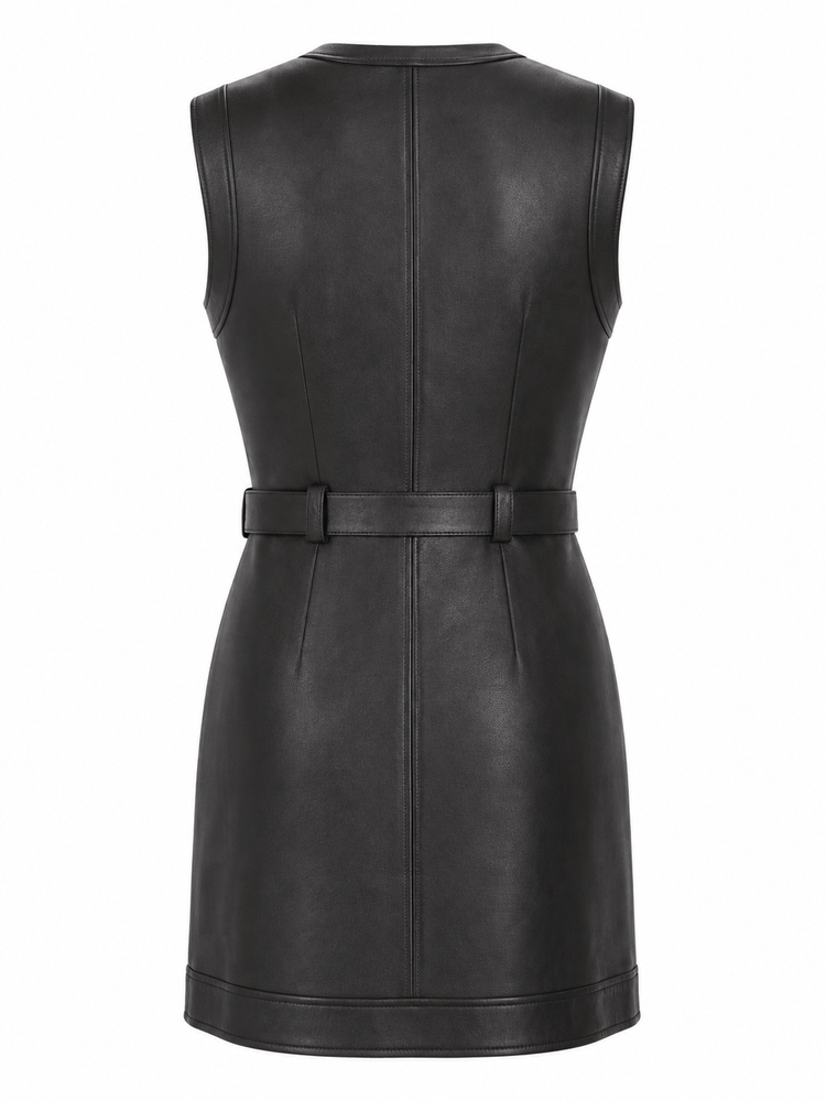 LA ROSE abito in pelle nero