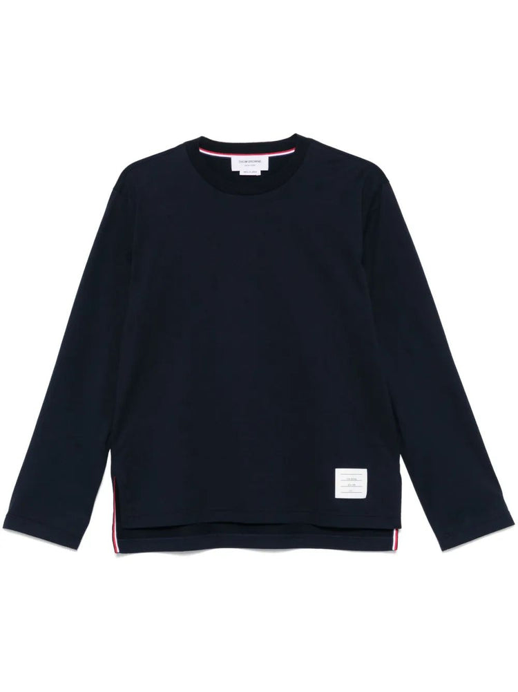 OVERSIZED LONG SLEEVE TEE W/ RWB KNIT TRIM IN MEDIUM WEIGHT JERSEY