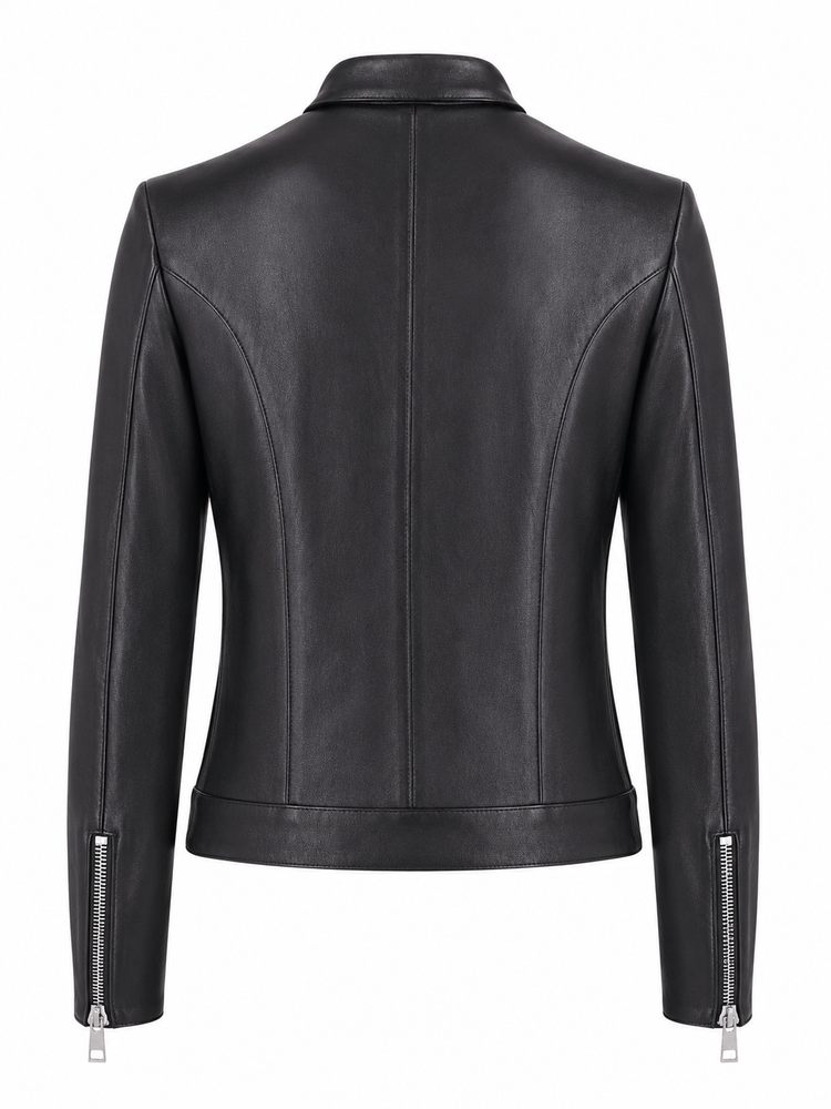 leather bomber black