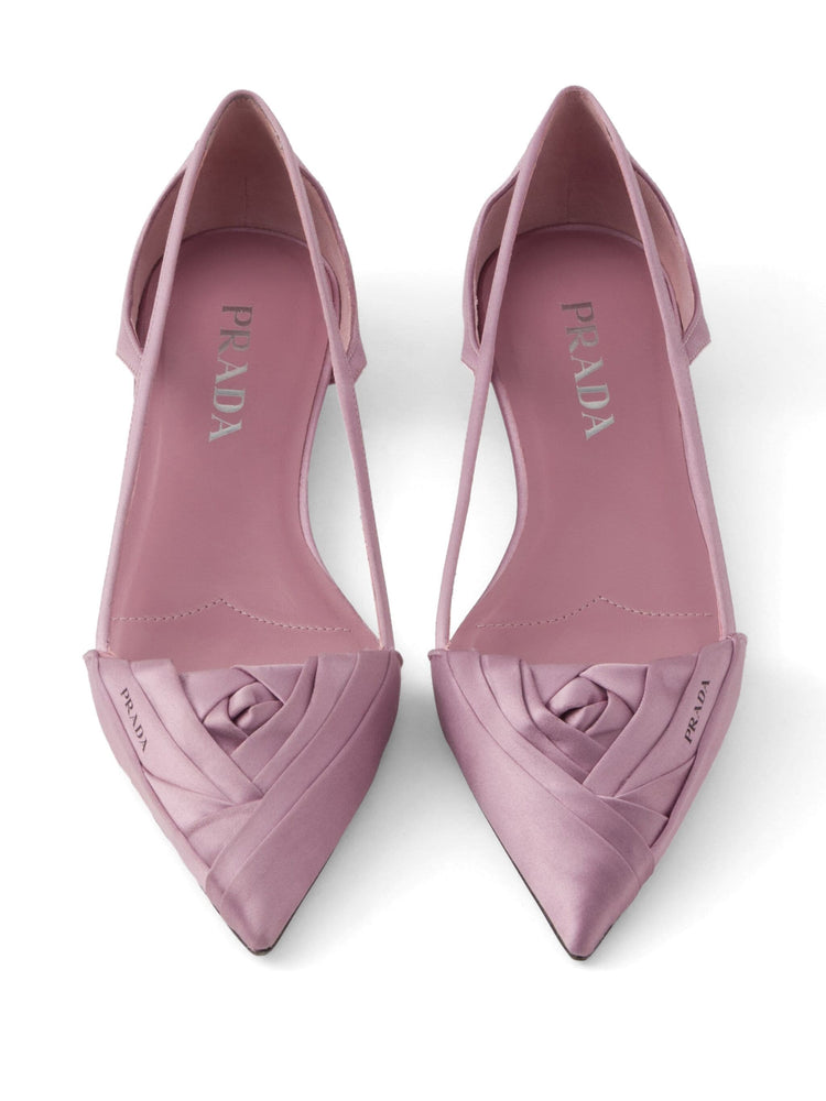 Satin-finish cut-out ballerinas