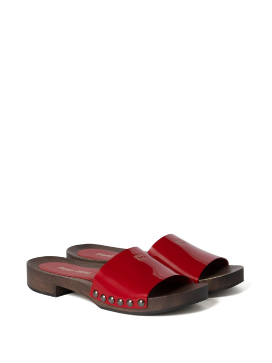 patent leather clogs